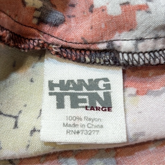 HANG TEN Orange & Gray Print Rayon Sundress with Pockets Size L - Picture 6 of 8